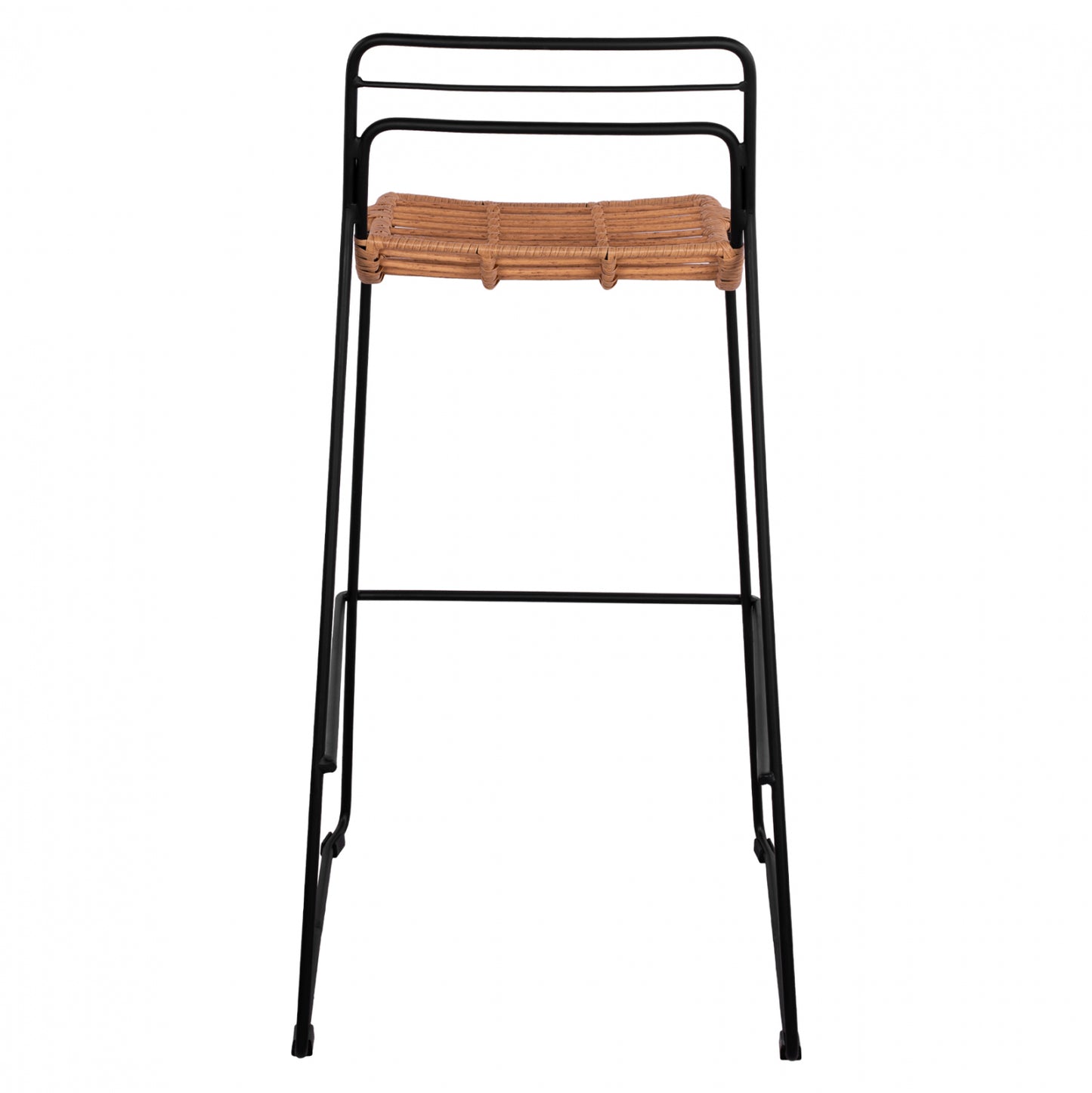 Metallic Stool Allegra Hm5642 With Wicker In Beige Color 48x53x100 Cm