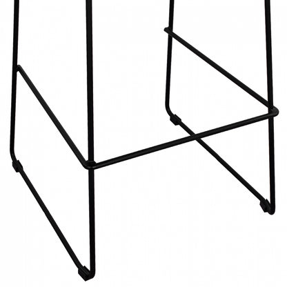 Metallic Stool Allegra Hm5642 With Wicker In Beige Color 48x53x100 Cm