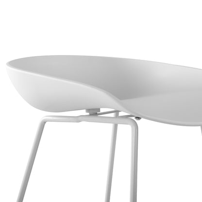 Stool Hm8450.01 Metallic With Seat Pp White 47x47x83cm