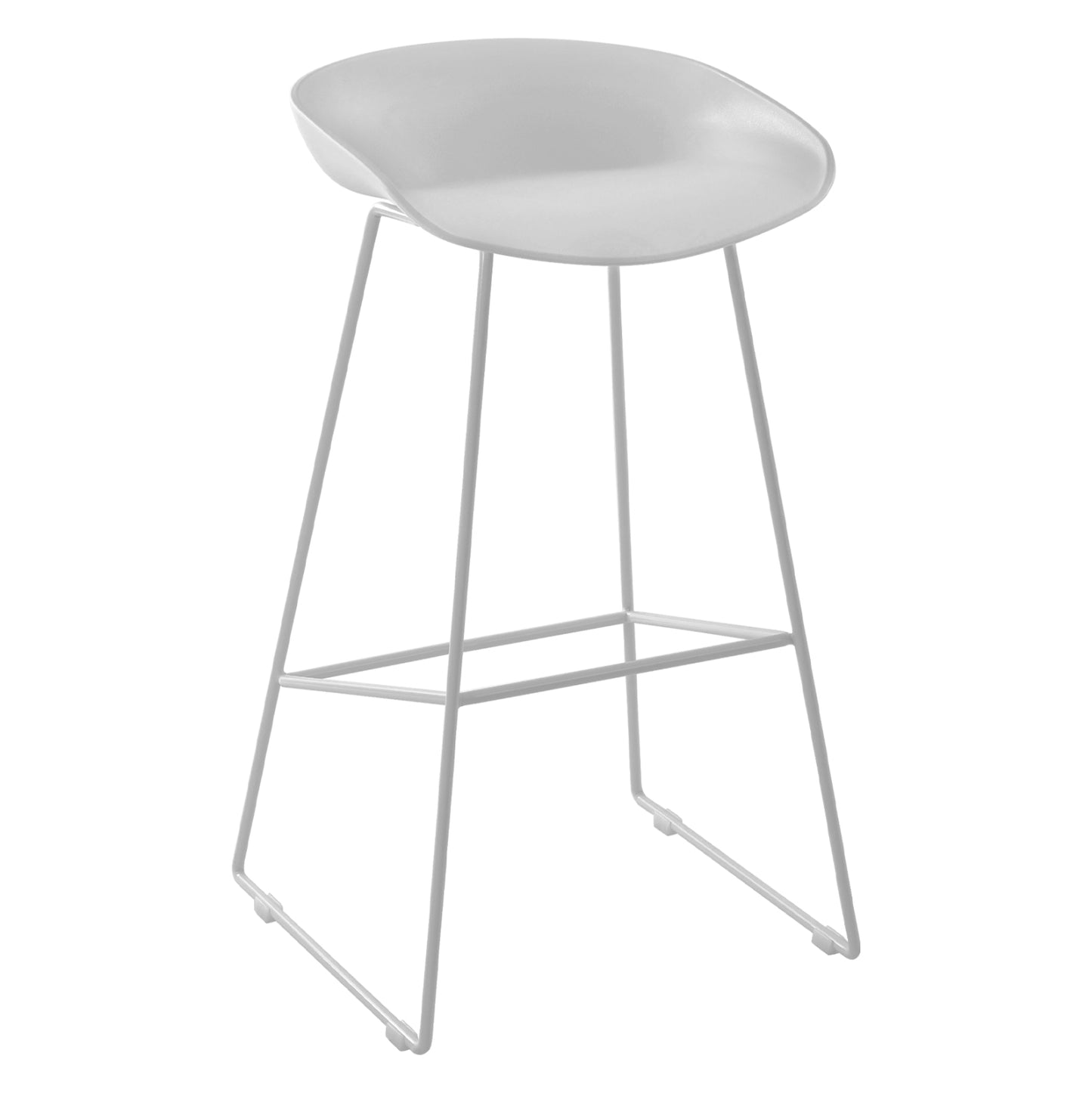 Stool Hm8450.01 Metallic With Seat Pp White 47x47x83cm