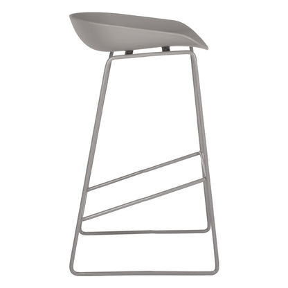 Metallic Stool Hm8450.10 With Grey Seat Pp 47x47x83cm