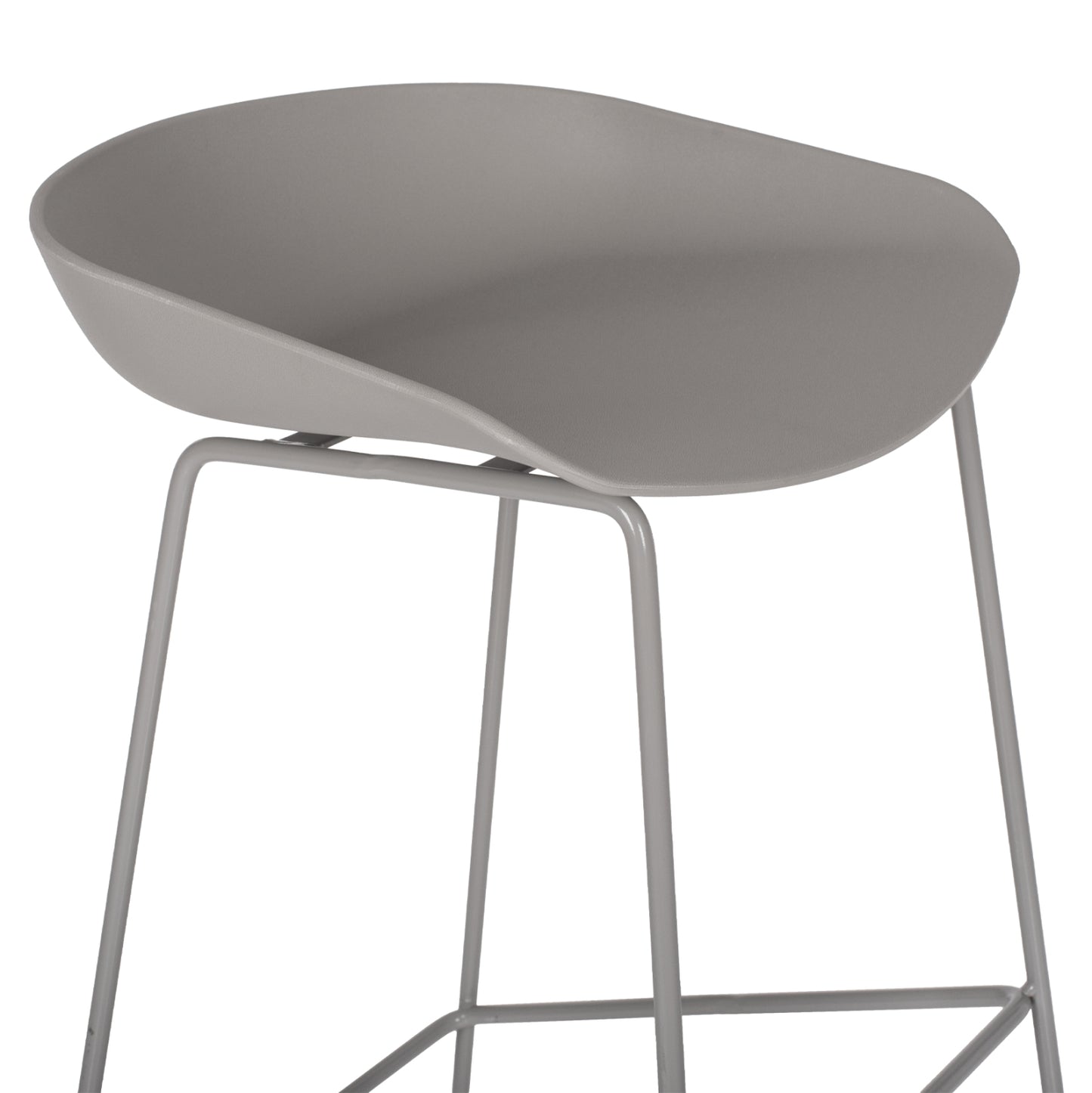 Metallic Stool Hm8450.10 With Grey Seat Pp 47x47x83cm