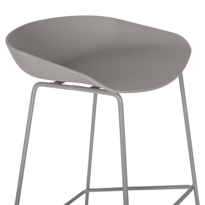 Metallic Stool Hm8450.10 With Grey Seat Pp 47x47x83cm
