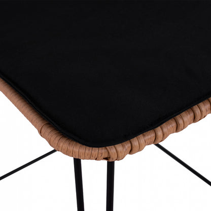 Metallic Stool With Pillow Allegra Hm5452 With Wicker In Beige Color 56x60x109cm