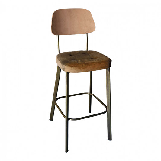 Metallic Stool With Wooden Back Ts420k