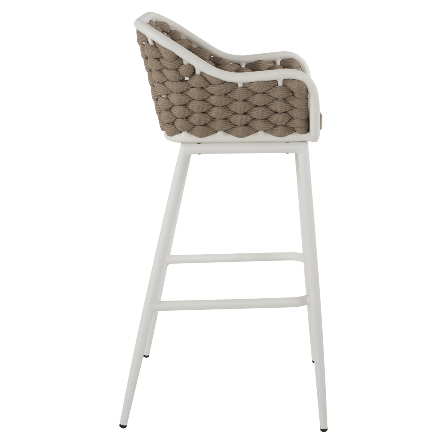 Stool Aluminum White With Beige Rope 50x51x103hcm.hm5862.02