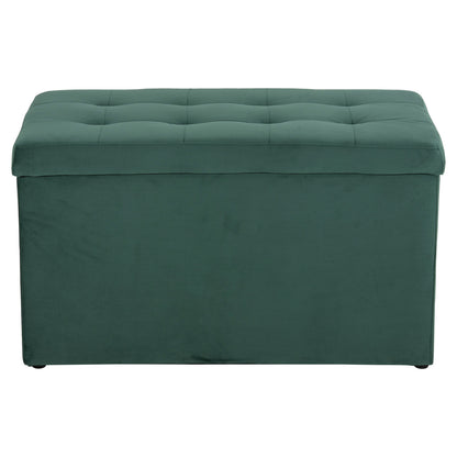 Stool-chest Punk Hm279.13 Cypress Green Velvet 90x50x52h Cm.