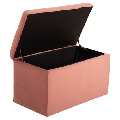Stool/trunk With Storage Space Punk Hm279.12 Dusty Pink Velvet 90x50x52hcm.