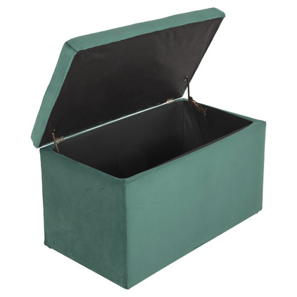 Stool-chest Punk Hm279.13 Cypress Green Velvet 90x50x52h Cm.