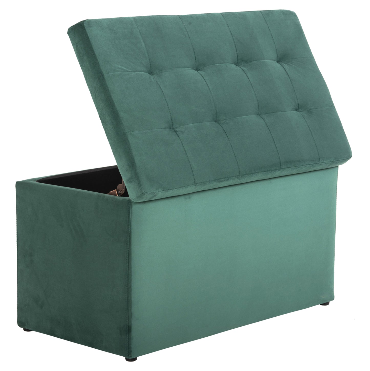 Stool-chest Punk Hm279.13 Cypress Green Velvet 90x50x52h Cm.