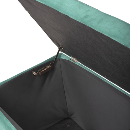 Stool-chest Punk Hm279.13 Cypress Green Velvet 90x50x52h Cm.