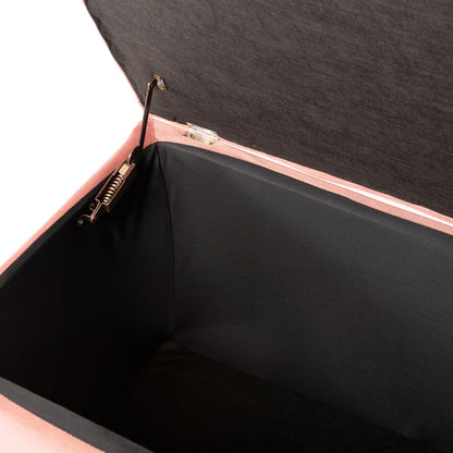 Stool/trunk With Storage Space Punk Hm279.12 Dusty Pink Velvet 90x50x52hcm.