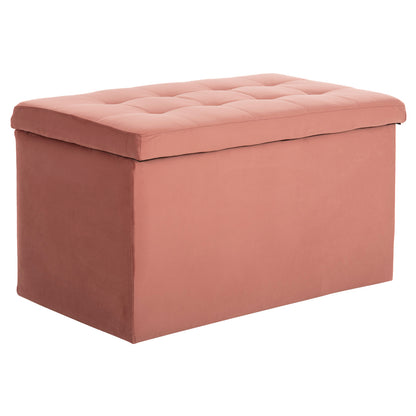 Stool/trunk With Storage Space Punk Hm279.12 Dusty Pink Velvet 90x50x52hcm.