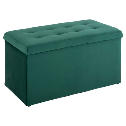 Stool-chest Punk Hm279.13 Cypress Green Velvet 90x50x52h Cm.