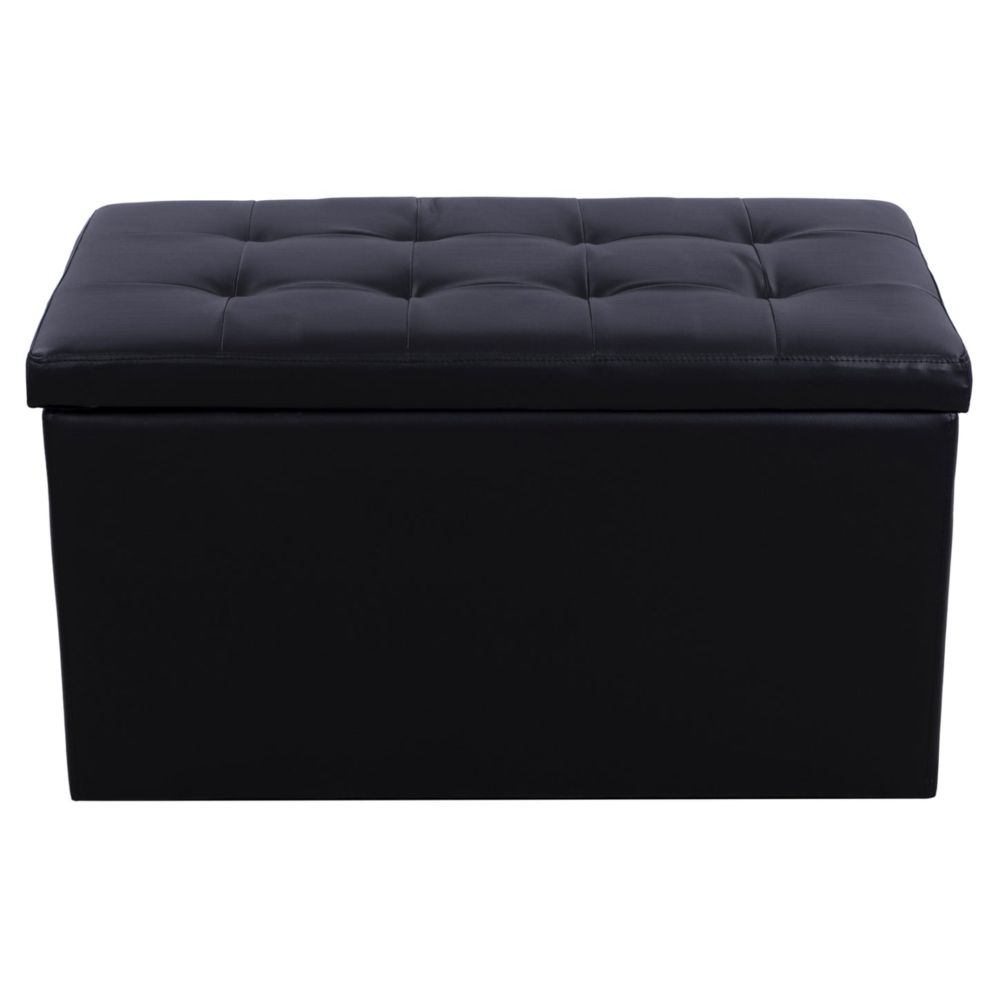 Stool Pu With Storage Space Punk Black Hm279.01 90x50x52cm
