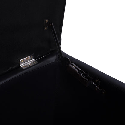 Stool Pu With Storage Space Punk Black Hm279.01 90x50x52cm