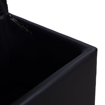 Stool Pu With Storage Space Punk Black Hm279.01 90x50x52cm
