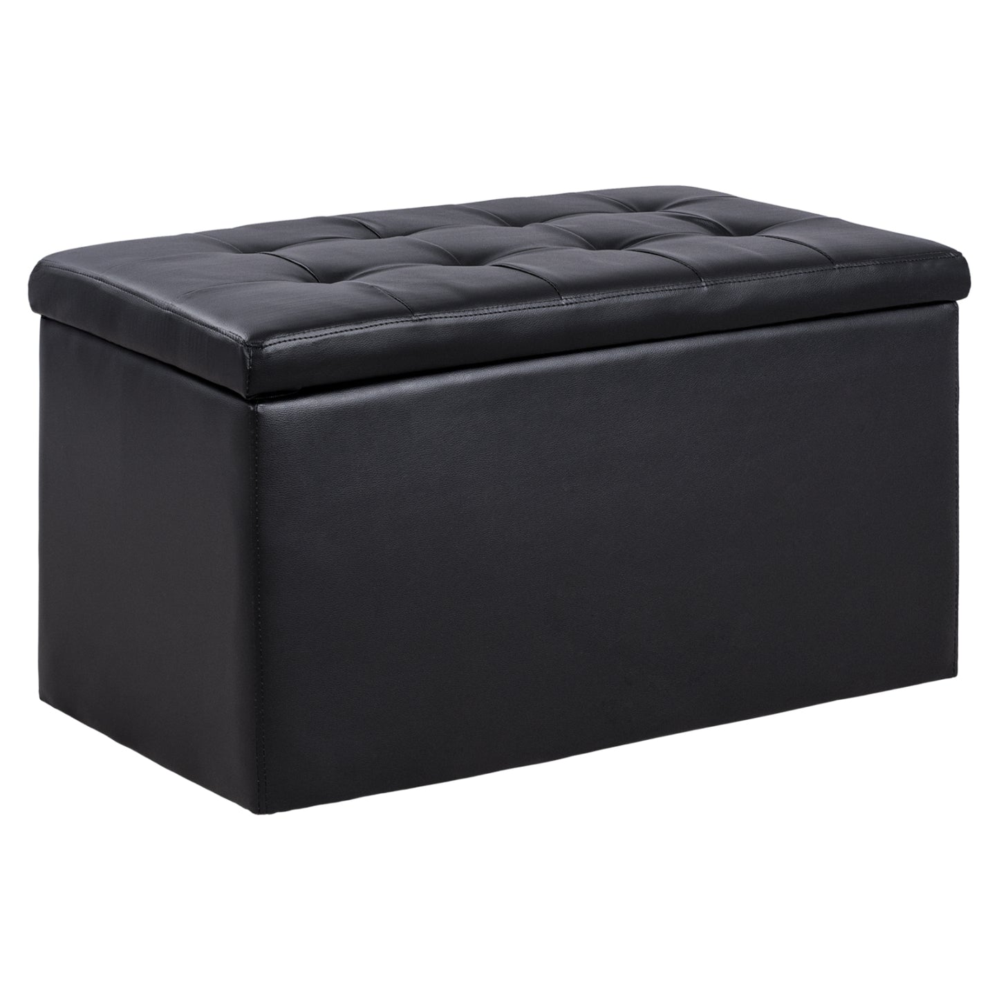 Stool Pu With Storage Space Punk Black Hm279.01 90x50x52cm