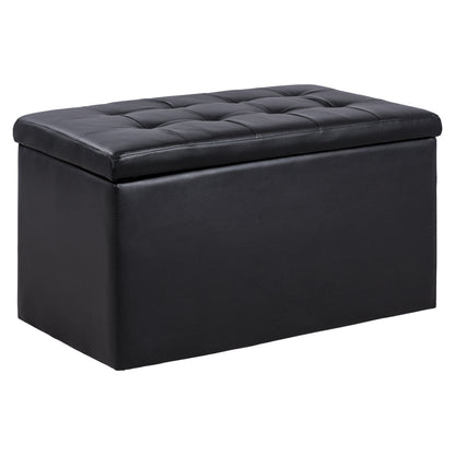 Stool Pu With Storage Space Punk Black Hm279.01 90x50x52cm