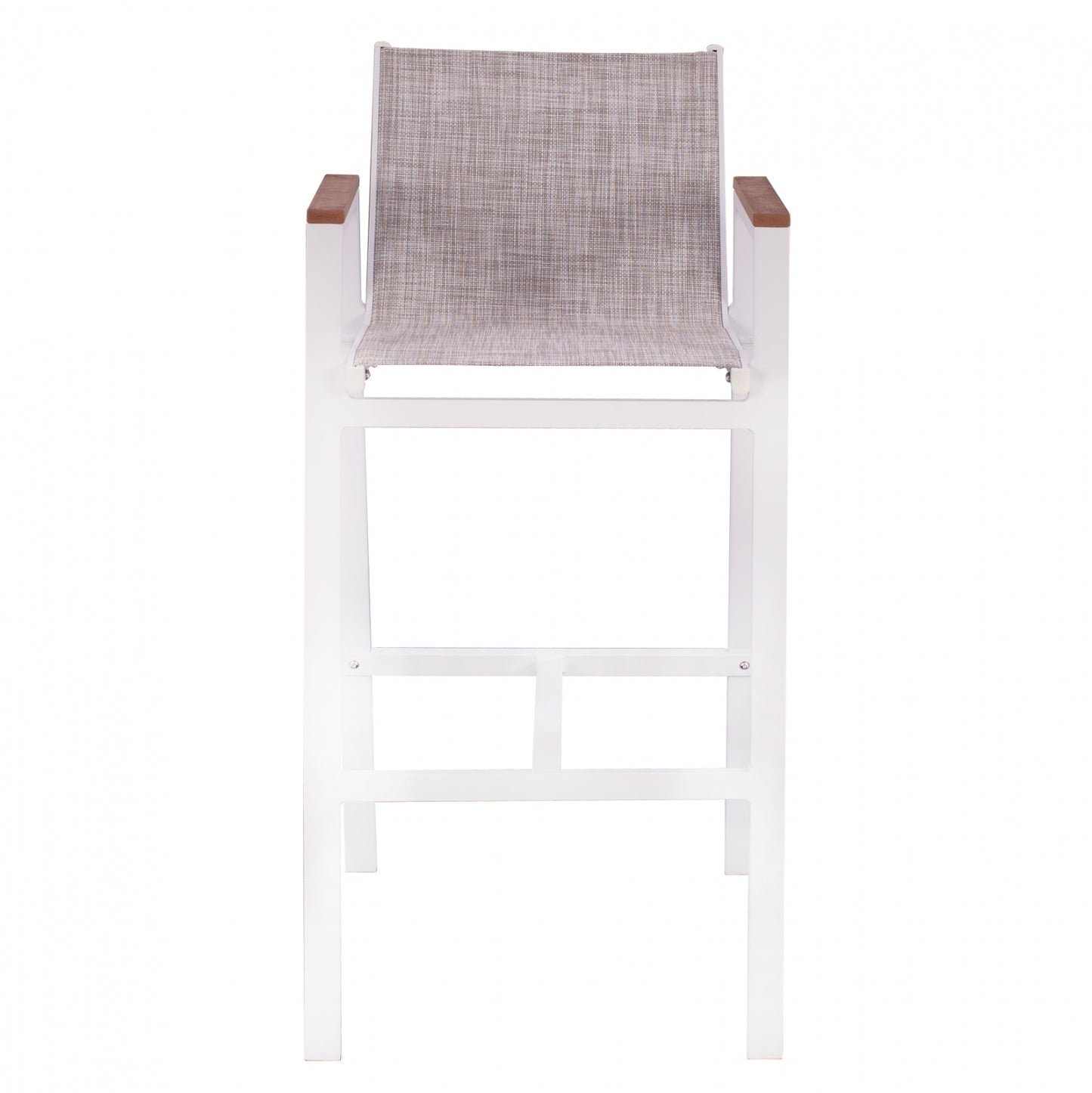 Aluminum Bar Stool White With Polywood 52x58x108 Cm. Hm5790.01