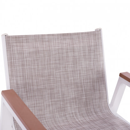 Aluminum Bar Stool White With Polywood 52x58x108 Cm. Hm5790.01