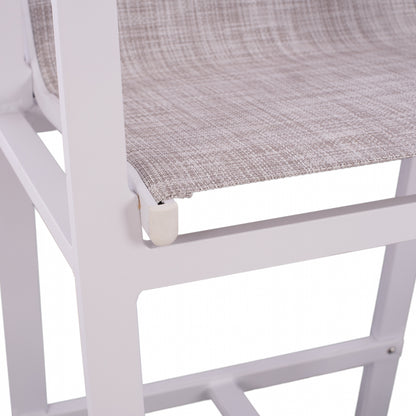 Aluminum Bar Stool White With Polywood 52x58x108 Cm. Hm5790.01