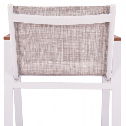 Aluminum Bar Stool White With Polywood 52x58x108 Cm. Hm5790.01