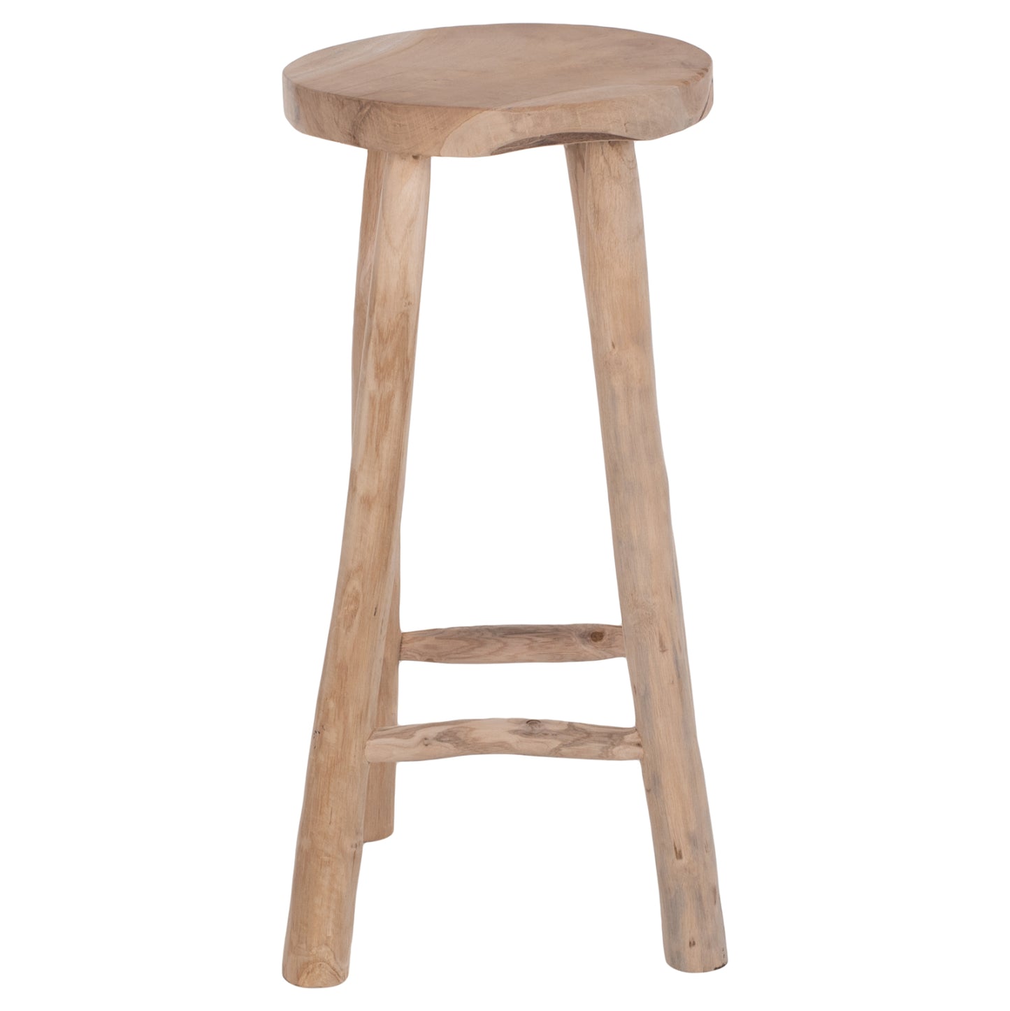 Bar Stool Kont Hm9338 Solid Teak Natural Φ34,5Χ71,5hcm.