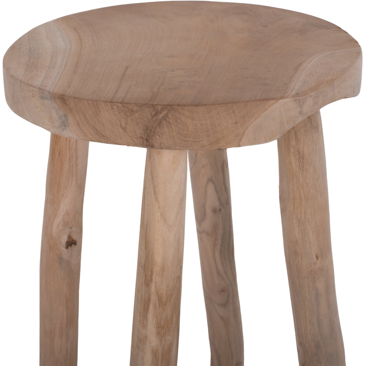 Bar Stool Kont Hm9338 Solid Teak Natural Φ34,5Χ71,5hcm.