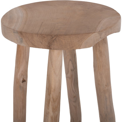 Bar Stool Kont Hm9338 Solid Teak Natural Φ34,5Χ71,5hcm.