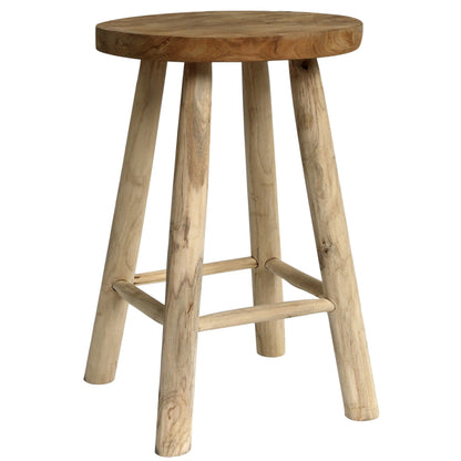Stool Made Of Teak Wood Natural Φ35x62hcm.hm9479