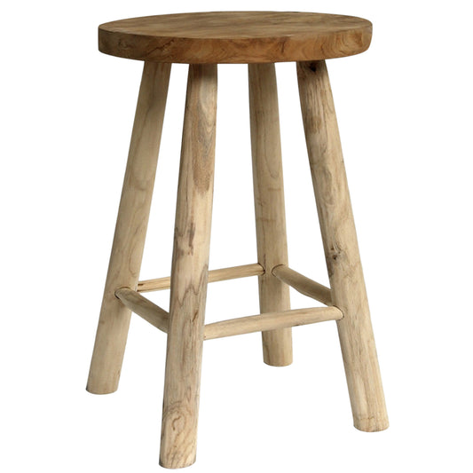 Stool Made Of Teak Wood Natural Φ35x62hcm.hm9479