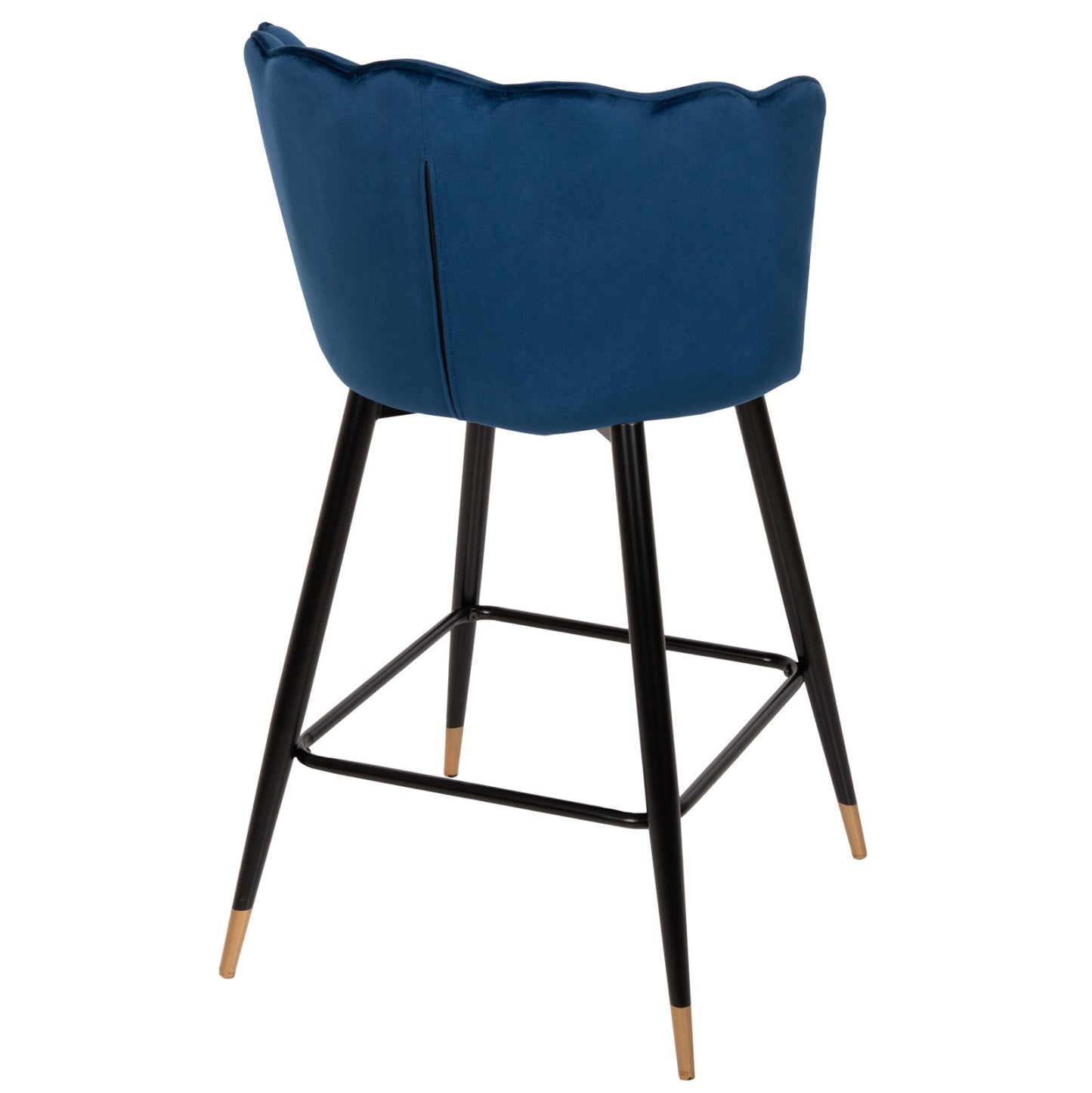 Bar Stool Vesna Hm8736.08 Blue Velvet Metal Frame In Black 50x50x90hcm.