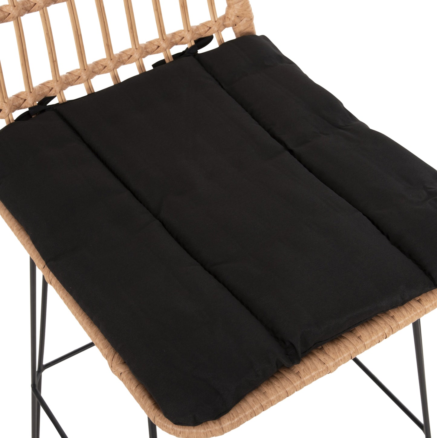 Bar Stool Outdoor Allegra Hm5452.11 Metal&cushion In Black-beige Wicker 52x51x103h Cm.