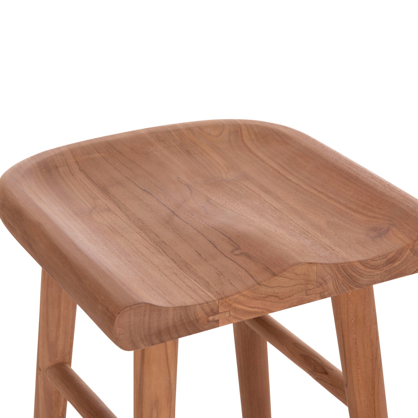 Bar Stool Bolmar Hm18108 Teak Wood In Natural Color 40.5x44x74hcm.