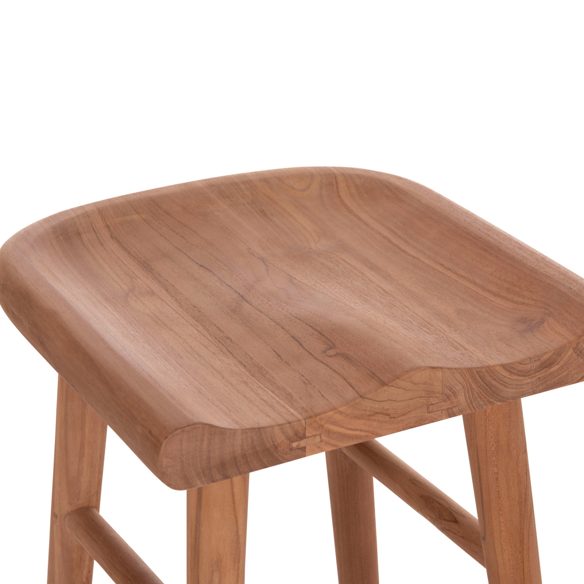Bar Stool Bolmar Hm18108 Teak Wood In Natural Color 40.5x44x74hcm.