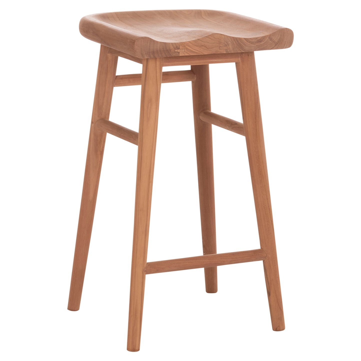 Bar Stool Bolmar Hm18108 Teak Wood In Natural Color 40.5x44x74hcm.