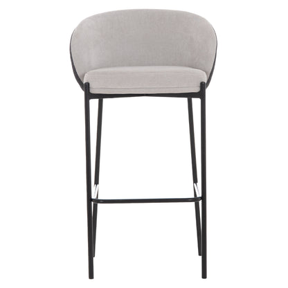 Bar Stool Detton Hm18430.01 Grey Fabric--black Metal Frame 55x50x97hcm.