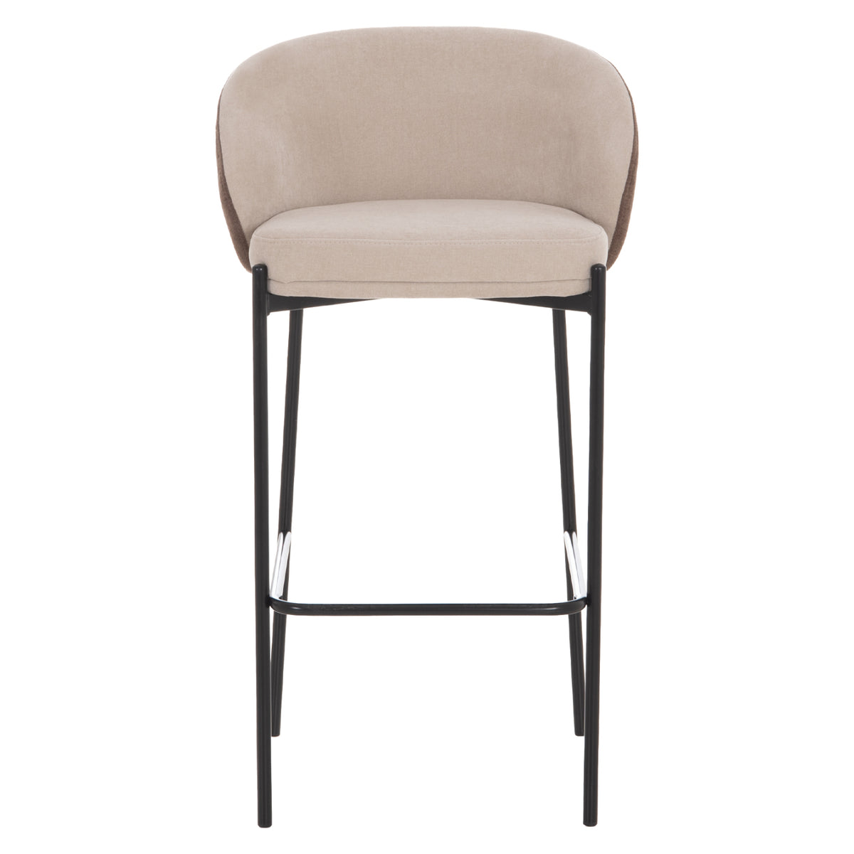 Bar Stool Detton Hm18430.02 Beige/brown Fabric--black Metal Frame 55x50x97hcm.
