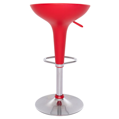 Bar Stool Daisy Hm200.04 With Height Adjustment In Red & Chrome Color 43.5x38x86hcm.