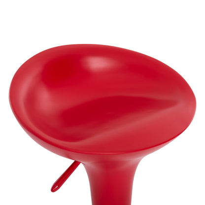 Bar Stool Daisy Hm200.04 With Height Adjustment In Red & Chrome Color 43.5x38x86hcm.
