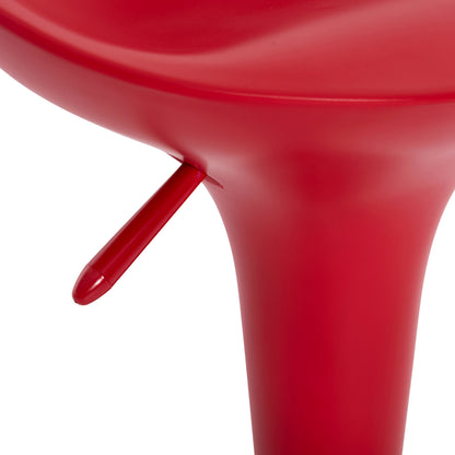 Bar Stool Daisy Hm200.04 With Height Adjustment In Red & Chrome Color 43.5x38x86hcm.