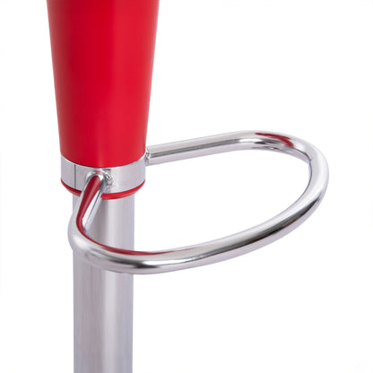 Bar Stool Daisy Hm200.04 With Height Adjustment In Red & Chrome Color 43.5x38x86hcm.