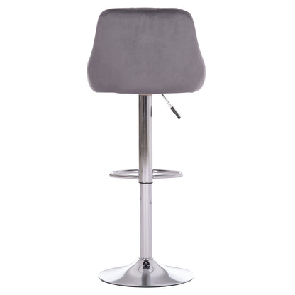 Bar Stool Rose Hm204.41 Chromed Base & Suspension & Grey Velvet 48x45x105hcm.