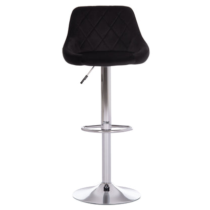 Bar Stool Rose Hm204.44 Chromed Base & Suspension & Black Velvet 48x45x105hcm.