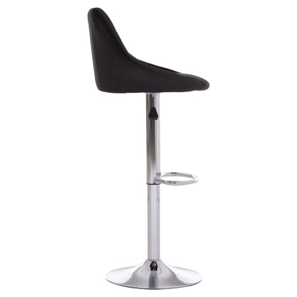 Bar Stool Rose Hm204.44 Chromed Base & Suspension & Black Velvet 48x45x105hcm.
