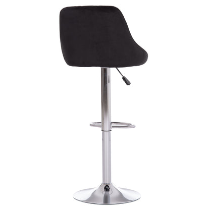 Bar Stool Rose Hm204.44 Chromed Base & Suspension & Black Velvet 48x45x105hcm.
