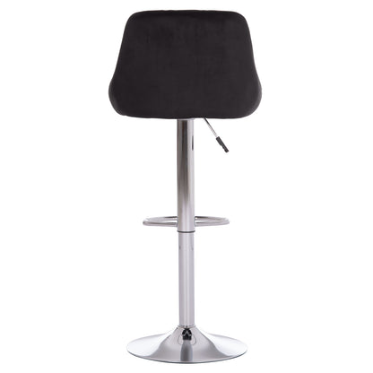 Bar Stool Rose Hm204.44 Chromed Base & Suspension & Black Velvet 48x45x105hcm.