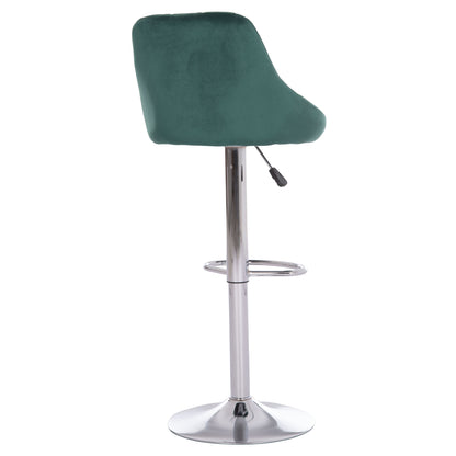 Bar Stool Rose Hm204.46 Chromed Base & Suspension & Cypress Green Velvet 48x45x105hcm.