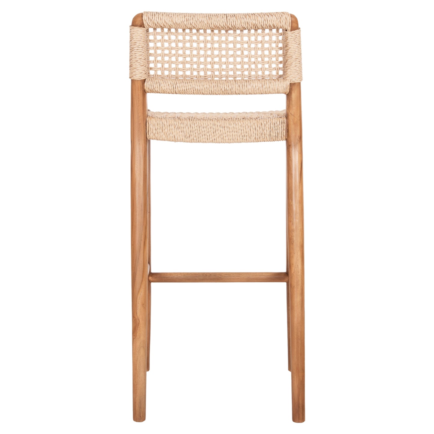 Bar Stool Rosco Hm6134 Teak Wood In Natural-viro Rope In Beige 47x52x100hcm.